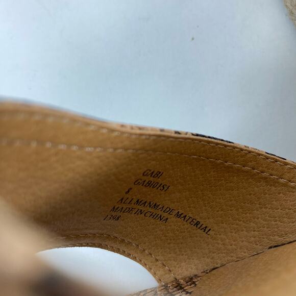 Steve Madden Gabrie Sandals Wedge Espadrille Snake Print Open Toe Womens 8M - Picture 9 of 10